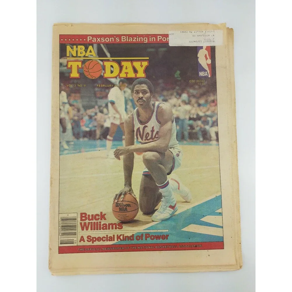 RARE 1983 NBA Today Newspaper Magazine Basketball New Jersey NETS Vtg 80s 1980s